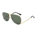 Classic aviator sunglasses with gold metal frame and dark green lenses for men - Gold Frame Green