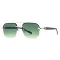 Lunettes de soleil aviateur à double pont avec verres dégradés verts et monture métal - Monture Argent Verres Vert Dégradé