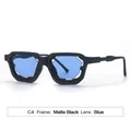 Gafas de sol negras mate con lentes geométricas azules en la variante color C4 - Montura Negra Arena Lente Azul