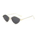 Gafas de sol geométricas para mujer con montura dorada fina y lentes gris oscuro - Montura Dorada Lente Gris
