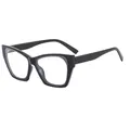 Lunettes œil de chat avec monture noire et verres clairs pour un look rétro tendance - Monture Noire Verres Transparents