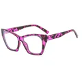 Monture œil de chat avec motif écaille de tortue violet tendance et verres clairs - Écaille Violette Verres Transparents