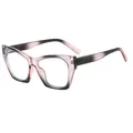 Monture œil de chat avec dégradé violet et rose et verres transparents pour femmes - Monture Noir Rose Verres Transparents