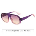 Occhiali da sole alla moda con montatura sfumata viola rosa e lenti marroni sfumate - Montatura Viola Rosa Lente Rosa Tè