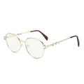Gafas de sol redondas doradas con detalles de pedrería y puntas de carey - Marco Dorado Mercurio Blanco