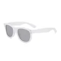 Fashionable leopard sunglasses with white frames and grey lenses for men and women - C6 Bright White Frame / Silver Grey Mirror Lens