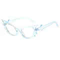 Occhiali da sole cat eye stile hip hop con montatura celeste traslucida per feste - Filtro Luce Blu Per Canestri Da Basket