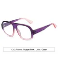 Occhiali aviator quadrati con montatura sfumata viola-rosa e lenti trasparenti chic - Montatura Viola Rosa Lenti Trasparenti