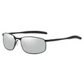 Polarized sports sunglasses for men with silver mirror lenses and black matte frames - Black Frame Silver Mirrored Lens