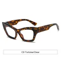 Retro cat-eye glasses in tortoiseshell frame with clear lenses for a trendy look - Tortoiseshell Frame Anti-Blue Light