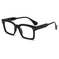 Lunettes de soleil noires carrées avec branches marbrées violettes et détails dorés - Marbre Noir Anti-Lumière Bleue