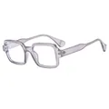 Retro square sunglasses with translucent purple frames and anti-UV lenses for women - Transparent Gray Frame Clear Anti-blue Light