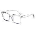 Lunettes de soleil à monture carrée transparente au design minimaliste en résine - Gris Transparent Anti-Lumière Bleue