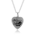 Silver heart pendant necklace engraved with Always in my heart on a delicate chain - Silver