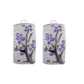 Boucles d'oreilles fleuries à motif de branches noires et strass violets brillants - Zirconium Violet
