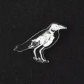 Broche de cuervo acrílico con diseño de anatomía de rayos X en blanco y negro para bolsos - Estilo Esqueleto De Cuervo (XZ1427)