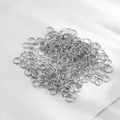 Pack de anillas abiertas plateadas para creación de joyas y manualidades de bisutería - Anilla de salto / 200 Piezas/Paquete (4mm) / Plateado