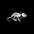 Broche de esqueleto de ratón en acrílico gótico con estampado de huesos sobre negro - Estilo Esqueleto De Ratón (XZ1432)