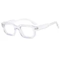 Retro square thick-frame sunglasses in transparent finish with metal hinges - Transparent Frame Blue Light Blocking Lens