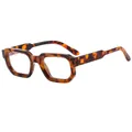 Retro thick-frame square sunglasses in tortoise shell finish with clear flat lenses - Tortoise Frame Anti Blue Light Lens