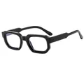 Retro thick black square frame sunglasses with blue light blocking lenses in gloss finish - Bright Black Frame Anti-Blue Light