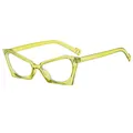 Occhiali anti-luce blu cat-eye moderni con montatura geometrica verde lime trasparente - Verde Trasparente