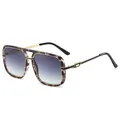 Modische Oversize-Sonnenbrille mit quadratischem Rahmen in Schildpatt und Farbverlauf - Schildpatt-Rahmen Graue Verlaufsgläser