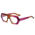Vintage hexagonal wide-frame sunglasses in a purple and amber gradient finish - Tea Purple Frame