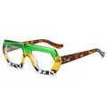 Women's hex sunglasses in tricolor green yellow and tortoiseshell acetate finish - Green Tea Frame