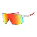 Outdoor cycling sunglasses with gradient orange lens and transparent gray frame - Translucent Gray Frame Red Lens (JF8113)
