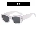 Retro lavender translucent cat-eye sunglasses with dark grey lenses and ribbed temples - Light Purple Gray
