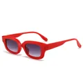 Trendy retro red thick frame sunglasses with purple gradient lenses for women fashion - Red Frame Gradient Purple Lens (C6)