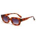 Retro small square sunglasses featuring tortoiseshell frames and purple gradient lenses - Full Tortoise Frame Gradient Purple Lens (C5)
