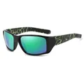 Gafas de sol de ciclismo con montura negra, lentes de espejo verdes y patrón de grietas - Patrón de Red Verde(C2)