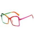 Occhiali da sole squadrati oversize con montatura alla moda a sfumatura arcobaleno - Lente Piana / Cornice Arcobaleno