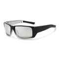 Klassische Sport-Radbrille mit schwarzem Rahmen und grauen, halbtransparenten Gläsern - Schwarzer Rahmen Schwarz Grau(C7)