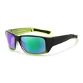 Sport-Fahrradsonnenbrille mit schwarz-grünem Rahmen und reflektierenden lila-grünen Gläsern - Schwarz Grüner Rahmen Lila(C11)