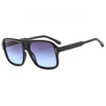 Fashion oversized pilot sunglasses with black frames and blue-purple gradient lenses - Black Frame Gray Blue Gradient (C7) / Black Frame/Gray Blue Gradient Lens