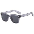 Vintage-Sonnenbrille mit quadratischem grauen Rahmen und UV-Schutz für Damen - Durchscheinender grauer Rahmen Graues Glas