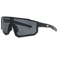 Professional matte black cycling sunglasses with oversized dark grey wrap-around lens - Matte All Black(C1)