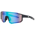 Modern outdoor sports cycling sunglasses with rainbow mirrored lens and black frame - Red Green Black Frame(C3)