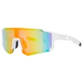 White frame sports sunglasses with colorful rainbow gradient lens for outdoor cycling - Gradient Mirror White Frame(C7)