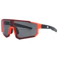 Sporty fluorescent orange and black outdoor sunglasses with integrated dark grey lens - Orange Black Contrast(C8)
