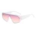 Lunettes de soleil futuristes avec monture blanche translucide et verres dégradés - Monture Blanche Translucide Verres Dégradés Violet Rose (C9)