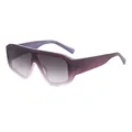 Lunettes de soleil futuristes oversize avec monture dégradé violet et verres foncés - Monture Violette Verres Double Gris (C10)