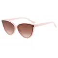 Chic pink cat-eye sunglasses for women with brown gradient lenses and sleek frame - Pink Frame Tea Lens