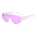 Lunettes de soleil futuristes violettes surdimensionnées avec monture lavande translucide - Monture Violette Translucide Verres Violets (C11)