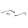Minimalist rimless oval sunglasses with black metal frame and transparent lenses - Black Frame Clear Lenses