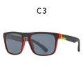 Polarized sports sunglasses in black and red frame with C3 dark gray lenses - Black Red Contrast Gray Lens (C3)