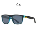 Polarized sports sunglasses in matte black and blue frame with dark grey lenses C4 - Black Blue Contrast Gray Lens (C4)